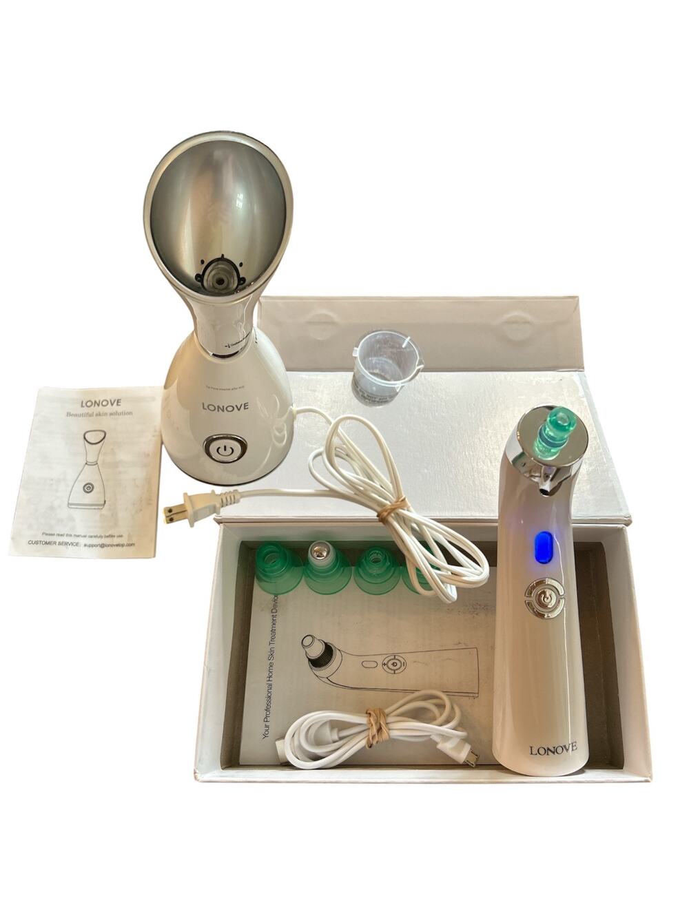 LONOVE Nano Ionic Facial Steamer plus Blackhead Remover Pore Vacuum Cleaner